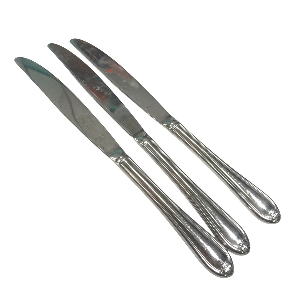 Lenox 9.25" Silver Dinner Knives‎ 3pc Stainless Steel Traditional